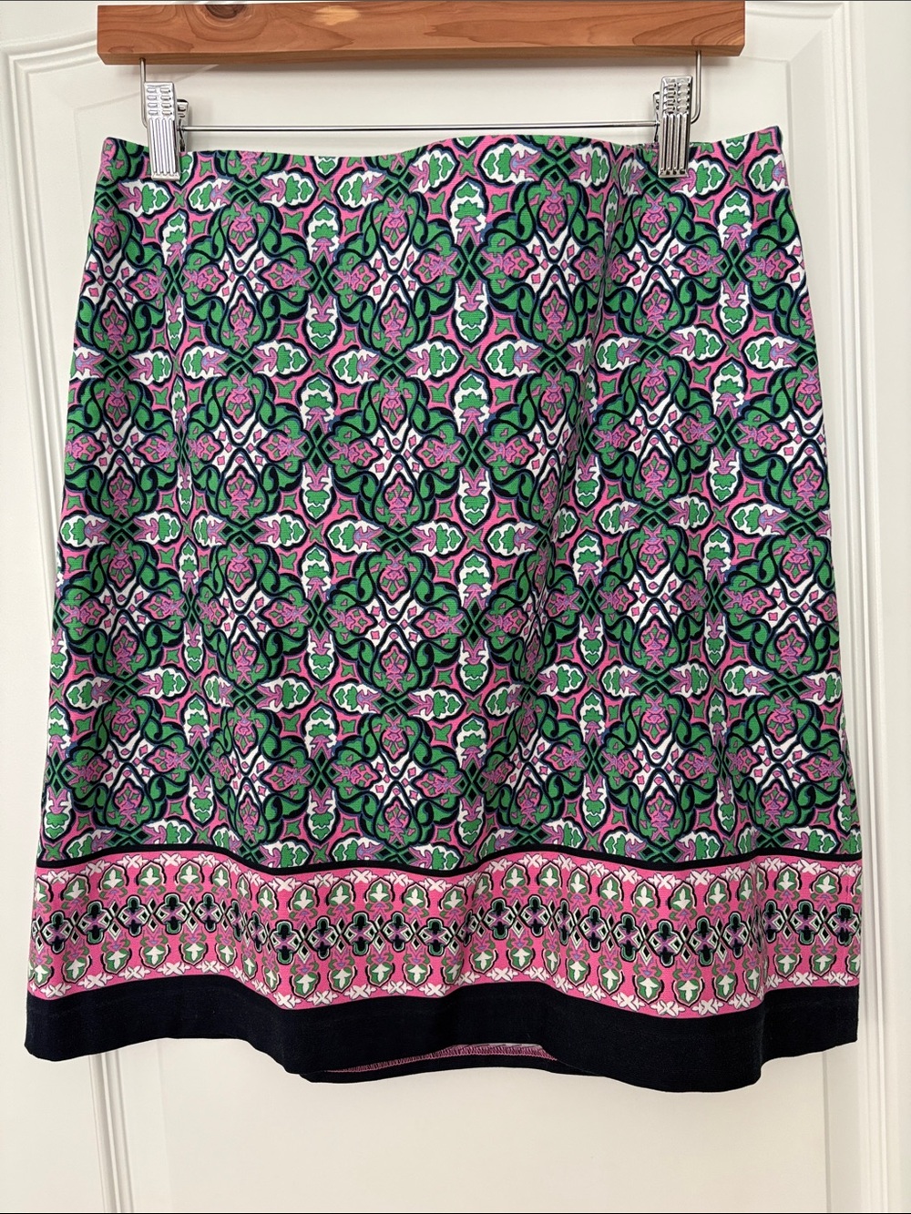 TALBOTS Petites pink & green lined skirt
